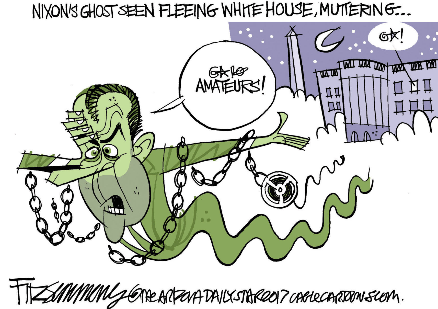 Daily Fitz Cartoon: Dick splits